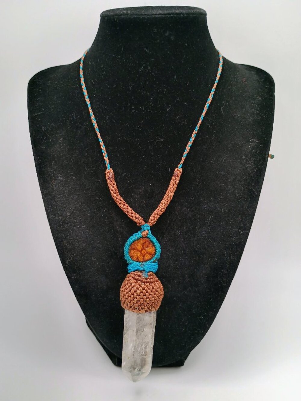 Handmade Macrame Crystal Quartz Spiritual Amulet